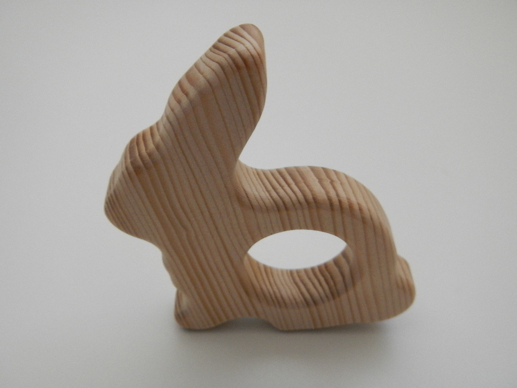 natural untreated wood Easter bunny teething toy for baby natural untreated wood Easter bunny teething toy for baby
