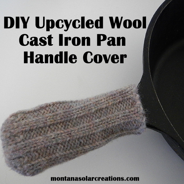 How to make an upcycled wool cast iron pan handle cover